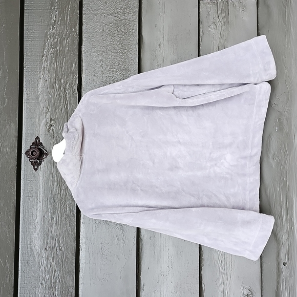 SOFT SURROUNDINGS Glacier Pullover sz M Women's Gray Plush Fleece Oversized Top - Picture 3 of 6